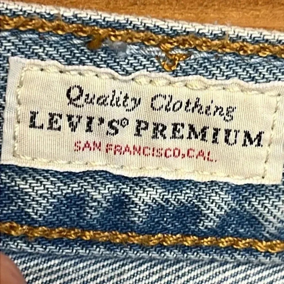 Levis 501 premium shorts womens button fly 30" waist high rise summer Fringe Hem - Picture 8 of 9